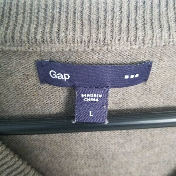 Gap Argyle Brown Orange Cotton Sweater Vest Retro V Neck Size Large - Picture 3 of 7